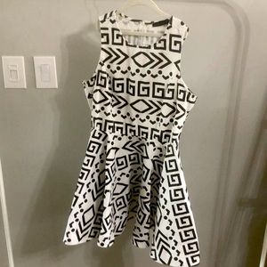 Denim tribal print dress